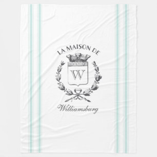 Vintage Style Französisches Aqua Blau Ticking Tape Fleecedecke