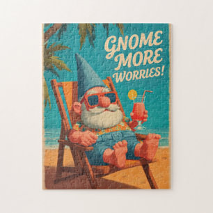 Vintage Style Gnom Strand Urlaub Design Puzzle