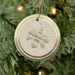 Vintage Style Goldene Weihnachtsbiene Keramik-Orna Keramik Ornament