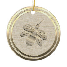 Vintage Style Goldene Weihnachtsbiene Keramik-Orna