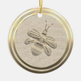 Vintage Style Goldene Weihnachtsbiene Keramik-Orna Keramik Ornament
