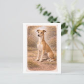 Vintage-Style Greyhound Postkarte (Stehend Vorderseite)