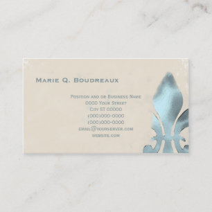 Vintage Style Grün Fleur de Lis Visitenkarte