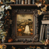 Vintage Style Halloween Ghost Farmhouse Vibe Poster