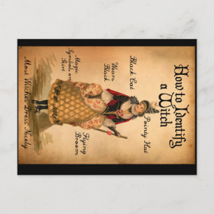 Vintage Style Halloween Hexen I.D. Postkarte