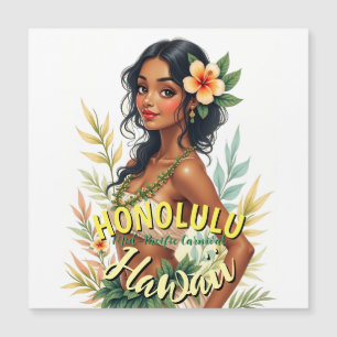 Vintage Style Hawaii Reise Honolulu Magnetkarte