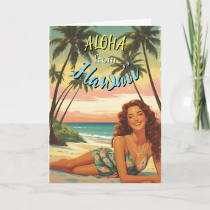 Vintage Style Hawaiian Reise Aloha aus Hawaii Karte