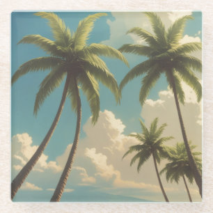 Vintage Style Hawaiian Travel Aloha aus Hawaii Glasuntersetzer