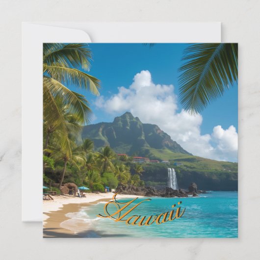 Vintage Style Hawaiian Travel Blue Sea Card (Vorderseite)