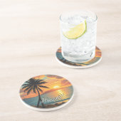 Vintage Style Hawaiian Travel Coast Sea Sunset Getränkeuntersetzer (Seite)
