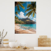 Vintage Style Hawaiian Travel Coast Sea Sunset Poster (Küche)