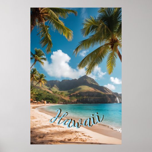 Vintage Style Hawaiian Travel Coast Sea Sunset Poster (Vorne)
