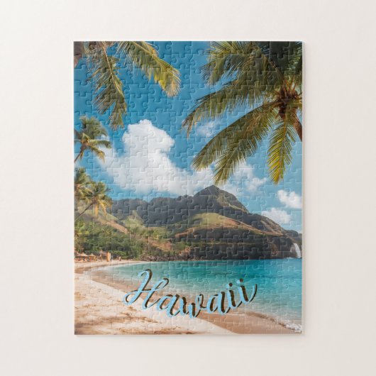 Vintage Style Hawaiian Travel Coast Sea Sunset Puzzle (Vertikal)
