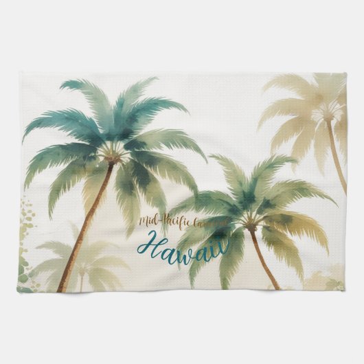 Vintage Style Hawaiian Travel Honolulu Geschirrtuch (Horizontal)