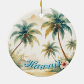 Vintage Style Hawaiian Travel Honolulu Keramik Ornament (Hinten)