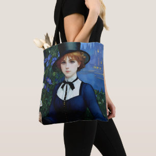 Vintage Style hübsches Dark-Academy-Mädchen-Porträ Tasche