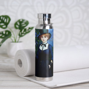 Vintage Style hübsches Dark-Academy-Mädchenporträt Trinkflasche
