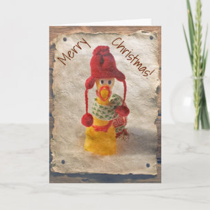 Vintage Style Hühner-Weihnachtskarte! Feiertagskarte