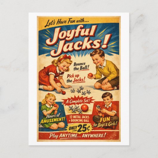 Vintage-Style Jacks Advertisement Postkarte (Vorderseite)