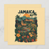 Vintage Style Jamaica Travel Illustration Card (Vorne/Hinten)
