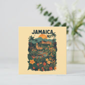 Vintage Style Jamaica Travel Illustration Card (Stehend Vorderseite)