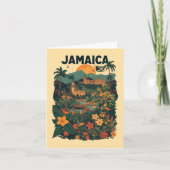 Vintage Style Jamaica Travel Illustration Karte (Vorderseite)