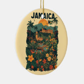 Vintage Style Jamaica Travel Illustration Keramik Ornament (Rechts)