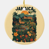 Vintage Style Jamaica Travel Illustration Keramik Ornament (Hinten)