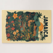 Vintage Style Jamaica Travel Illustration Puzzle (Horizontal)