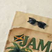 Vintage Style Jamaica Travel Illustration Strandtuch (Beispiel)