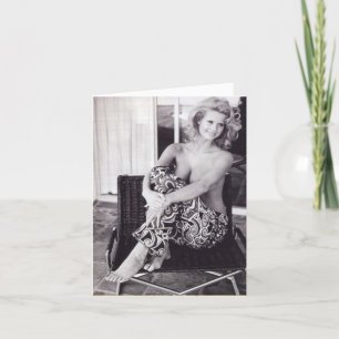 Vintage-Style Karte mit schöner Frau