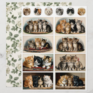 Vintage Style Kätzchen Ephemera Fussy Cuts