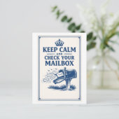 Vintage-Style "Keep Calm" Mailbox  Postkarte (Stehend Vorderseite)