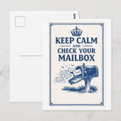 Vintage-Style "Keep Calm" Mailbox  Postkarte (Vorne/Hinten)