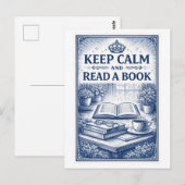 Vintage-Style "Keep Calm" Reading Postkarte (Vorne/Hinten)