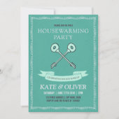 Vintage Style Keys für die Party Einladung Housewa (Vorderseite)