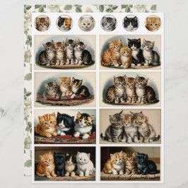 Vintage Style Kittens Ephemera Fussy Cuts