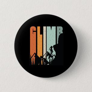 Vintage Style Klettern Retro Boulderen Steigen Button