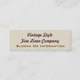 Vintage Style Leinen Visitenkarten für Kleinuntern Mini Visitenkarte