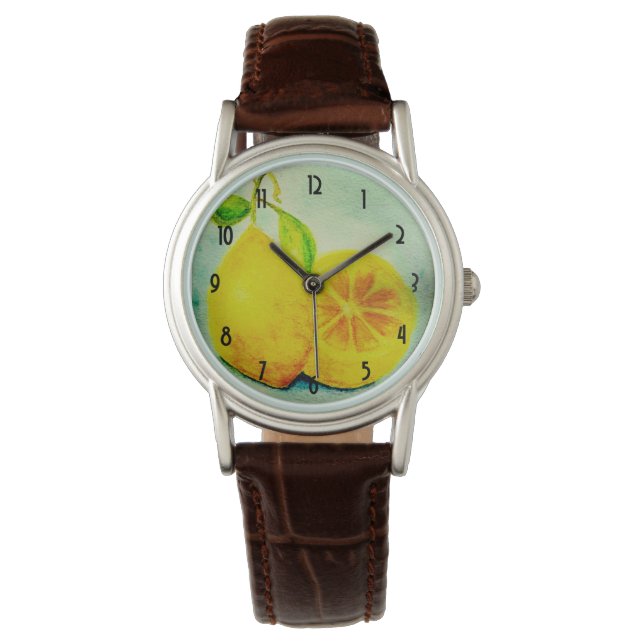 Vintage Style Lemons Armbanduhr (Vorderseite)