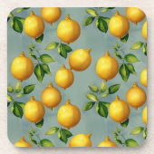 Vintage Style Lemons Pattern Wallpaper Art Getränkeuntersetzer (Vorderseite)