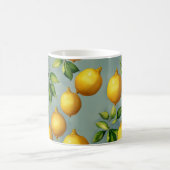Vintage Style Lemons Pattern Wallpaper Art Kaffeetasse (Mittel)