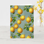 Vintage Style Lemons Pattern Wallpaper Art Karte (Gelbe Blume)