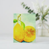 Vintage Style Lemons Postkarte (Stehend Vorderseite)
