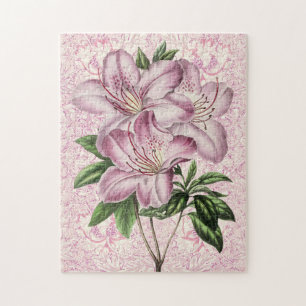 Vintage Style Liliengruppe Mauve Rosa Puzzle