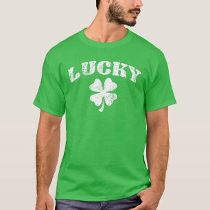 Vintage Style Lucky Clover St Patrick's Day T-Shirt