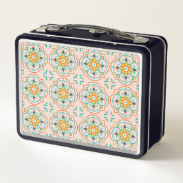 Vintage-style lunchbox featuring a repeating 
