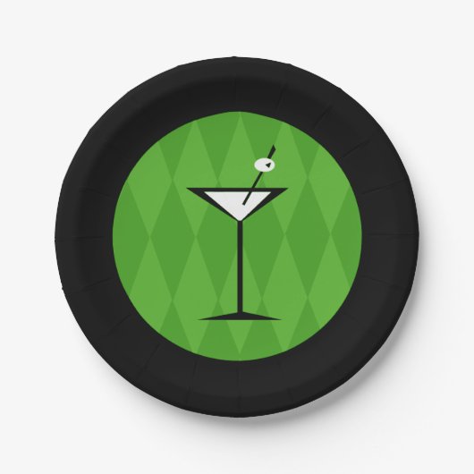 {Vintage Style} Martini Pappteller (Vorderseite)
