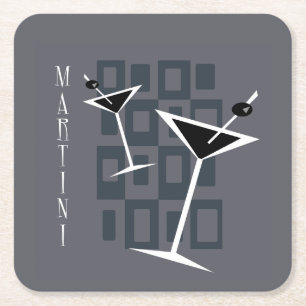 +{ Vintage Style Martini }+ Rechteckiger Pappuntersetzer