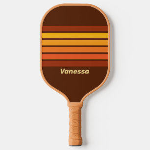 Vintage Style mit Streifen und Namen Pickleball Schläger